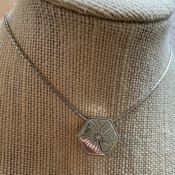 Brighton DECO Collection Swarovski Solitaire Hexagon Reversible pendant NWOT - Picture 7 of 12